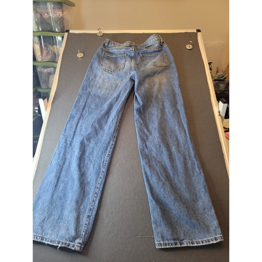 SOHO Women's Blue Light Wash Denim Straight Leg Mid Rise 5-Pocket Embroidered - Picture 9 of 10
